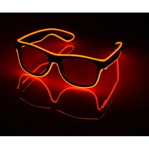 Очки светодиодные Leds прозрачные El Neon ray red неоновые