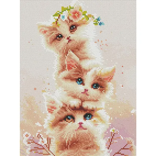 Алмазная мозаика Трое котят RDBS7015, 30х40 см