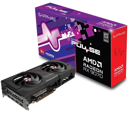 Видеокарта Sapphire AMD Radeon RX 9070 16GB PULSE Gaming OC (11349-03-20G) (GDDR6, 256 bit, PCI-E v5.0 x16) - фото 6