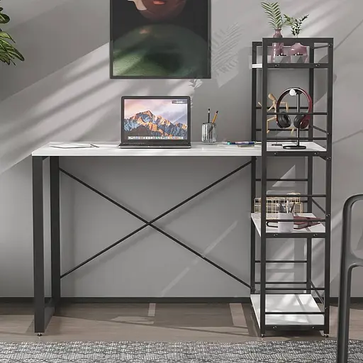 Письменный стол Ferrum-decor Серии Коннект с этажеркой 75x120x60 черный ДСП Белое 16мм (FRD-104219)