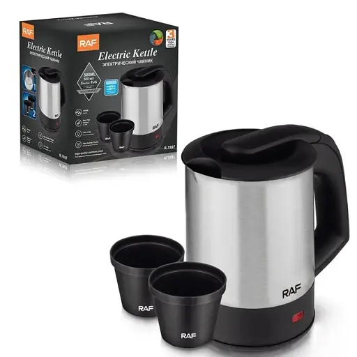 Компактный туристический чайник с двумя чашками RAF R7887 / Мини-чайник электрический - фото 2