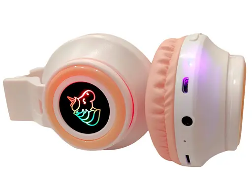 Навушники накладні Unicorn блютуз з LED-підсвіткою й вушками (STN27K) Білі - фото 2