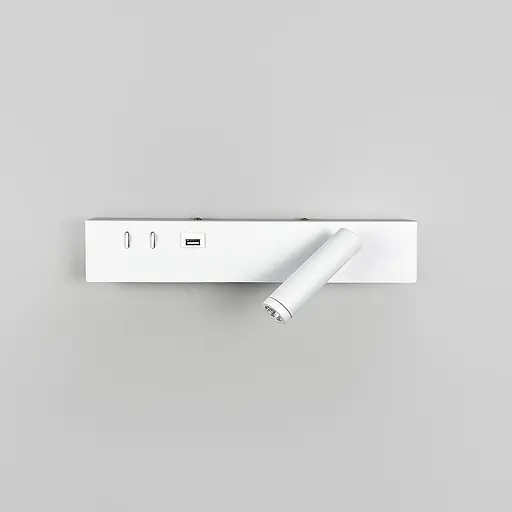 Біле бра з поворотним спотом справа + розʼєм USB Line F Арт. WJ028/2 L WT (лівий) + USB-A - фото 6