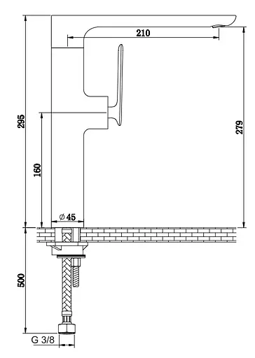 Смеситель для умывальника Kohlman Experience Long Black Matt высокий QB175E-B Черный матовый - фото 2