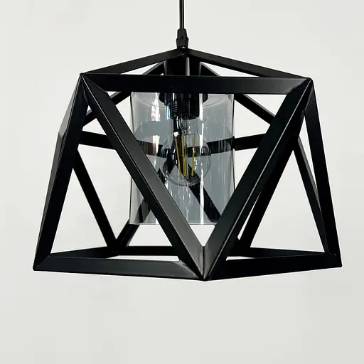 Світильник лофт із графітовим плафоном у каркасі чорного кольору Ø 30х28 см | Line F | Арт. 12203/1 BK+GR - фото 4