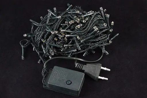 Світлодіодна гірлянда нитка на ялинку Біла 14 метрів 200 лампочок Laplandia інтер’єрна від мережі чорний провід (w.01.5B.200-) - фото 2