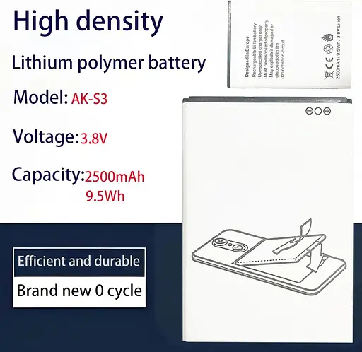 Aousavo AK-S3 Сменная литий-ионная батарея, совместимая с Emporia Smart 3 Mobile Phone Smart Seniors (Only Smart 3) - фото 2