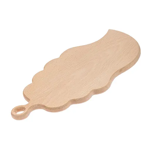 Доска кухонная разделочная деревянная из бука в форме листка 39х18 см, Woodly Бежевый 86492 - фото 1