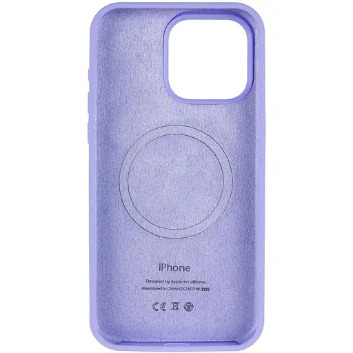 Чохол Silicone Case AA Logo with MagSafe для Apple iPhone 14 Pro 6.1 Бузковий/Dasheen - фото 3