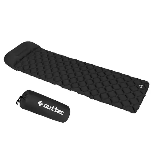 Надувний килимок Outtec з подушкою соти 195х55х5 см чорний - фото 2