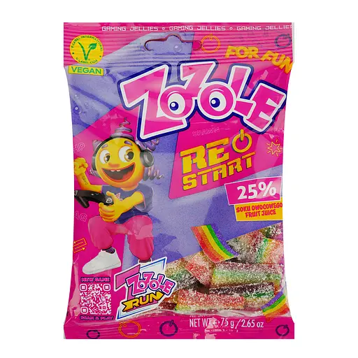 Цукерки Zozole Restart з фруктовим смаком желейні 75 г