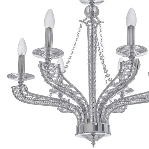 Люстра свеча Brille подвесная хрустальная E14 60W CH (BR-01303S/6) - фото 2