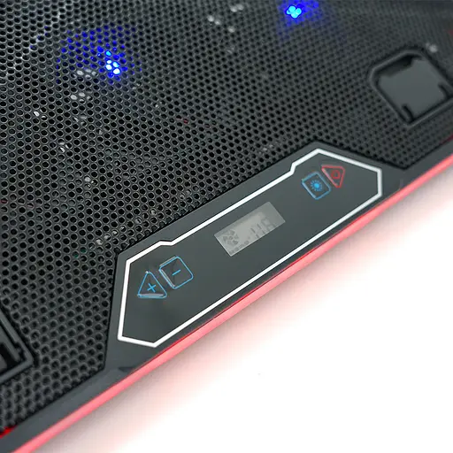 Підставка під ноутбук IceCoorel K15D, 10-19", 15 * 60mm 2550±10% RPM, корпус пластик + алюміній, 2xUSB 2.0 + LCD, 415x296x28mm, RGB, Box, Q10 - фото 4