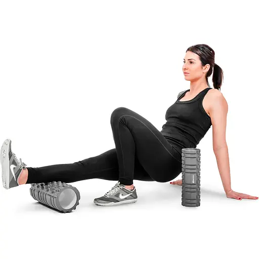 Роллер массажер Hop-Sport (валик, ролик) для кроссфита и йоги HS-001YG серый - фото 4