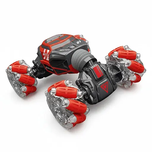 Радіокерована Трюкова Машина UD 2219 A, 1:18, Роликові колеса, Керування жестами, Акум. 3.7V, Підіймається, Червона