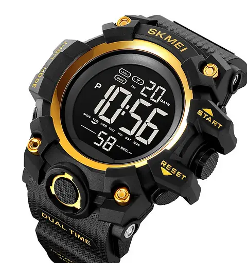 Годинники чоловічі спортивні Skmei 2140 hamlet (Чорний з золотистим) - фото 2