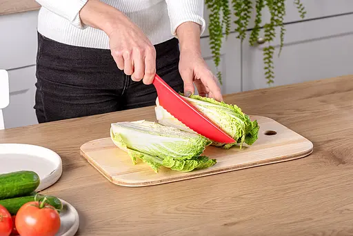 Пластиковий кухонний ніж для силіконового килимка крему, торта, тіста овочів і фруктів 30.5 см, Kitchette Рожевий 84454 - фото 6