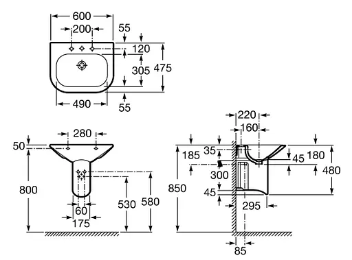 Умивальник Roca Nexo A327641000, Білий - фото 3