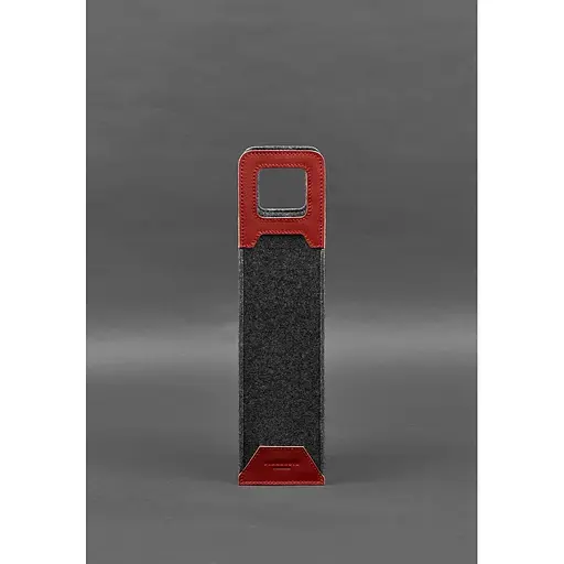 Чехол для вина BlankNote Краст 1.0 из фетра с кожаными вставками красный   - фото 2