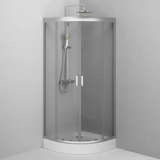 Душевая кабина Am.Pm Gem 80x80 см без поддона хром матовый W90UG-401-080MT, Универсальная, прозрачный, хром матовый - фото 3