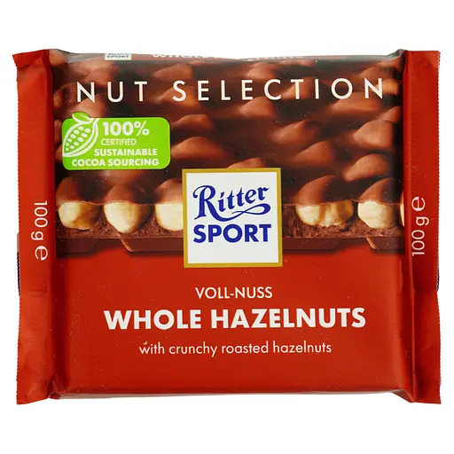 Шоколад Ritter Sport Nut Selection молочный с цельными лесными орехами 100 г (686644) - фото 1