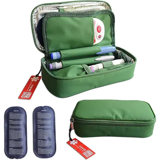 Диабетический изолированный органайзер для медикаментов 1-WHEAT Insulin Cooler Travel Case