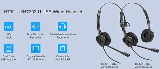 Гарнитура Dual HT302, 1xRJ9, изгибаемый на 260° кронштейн, технология ENC и шумоподавление Fanvil teh0013063 - фото 7