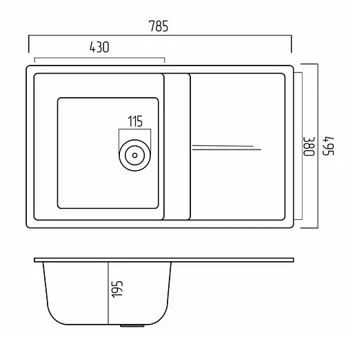 Кухонная мойка Platinum 7950 SELENA (SP000034927) - фото 7