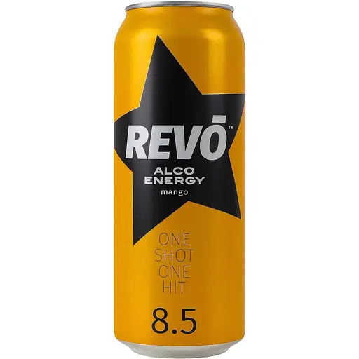 Уцінка. Напій слабоалкогольний енергетичний Revo Mango 8.5% 0.5 л з/б
