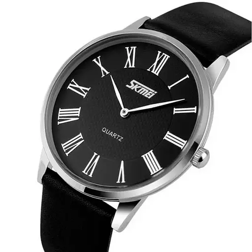Чоловічий годинник Skmei 9092 Rome (Чорний з чорним циферблатом) - фото 2