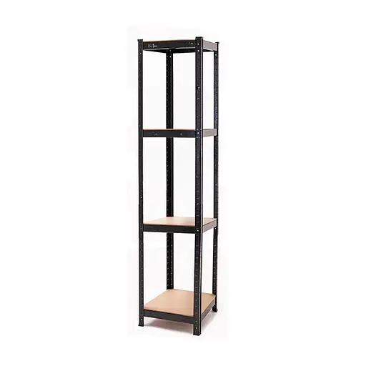 Стелаж металевий 100x40x30 см ЧОРНИЙ 4 полички MДФ (5 мм) БОНА-ПРО