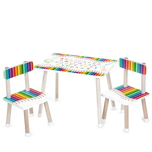Дитячий столик M 501-21 стільниця 60 х 40 см, 2 стільчики