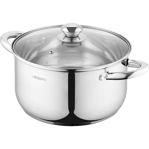 ARDESTO Кастрюля Gemini Gourmet, скляна кришка, 5.8 л, нержавіюча сталь