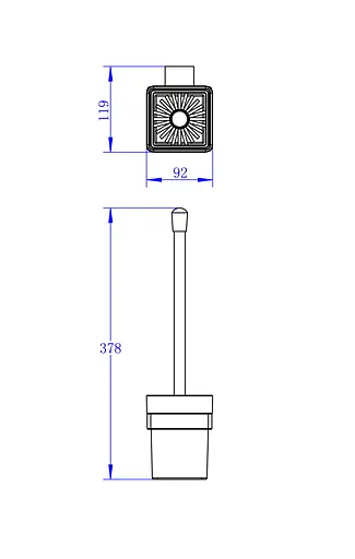 Йоржик для унітазу з настінним тримачем Imprese Bitov 150300, Хром - фото 2