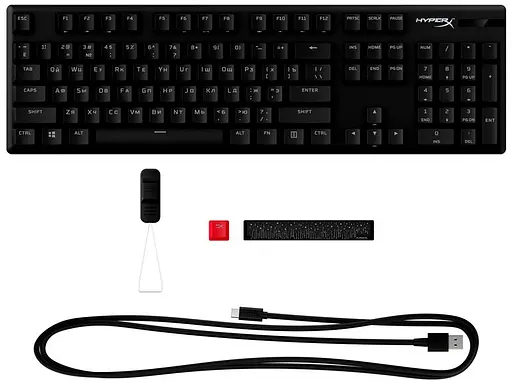 Клавіатура HyperX Alloy Origins Red RGB PBT ENG/RU Black (639N3AA) - фото 5