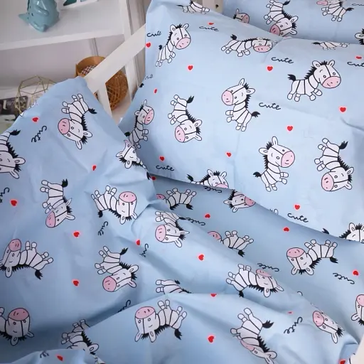 Комплект постельного белья MirSon Бязь 20-0037 Cute blue zebra 160x220 см голубой (2200010270792) - фото 3