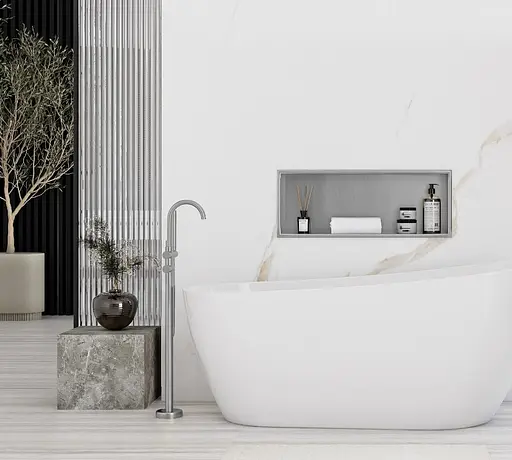 Встраиваемая полка Rea 30x60 nickel brushed с ободком REA-05602, Нержавеющая сталь - фото 3