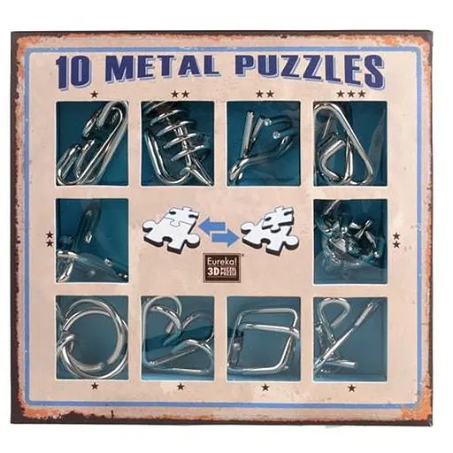 Набір головоломок Eureka Metal Puzzles блакитний 10 шт. (473356) - фото 1