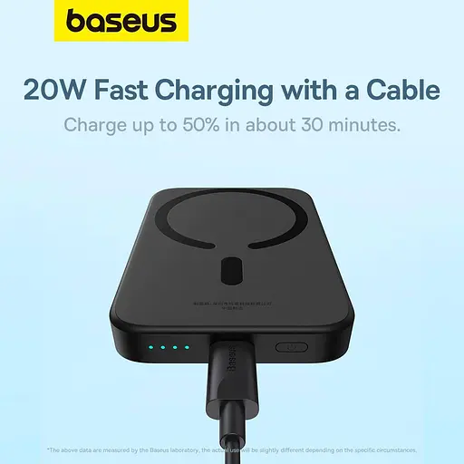 Павербанк Baseus Magnetic Wireless Mini Air Black 6 000 mAh / 20 Вт (P10059002113-00) - фото 14