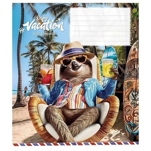 Зошит учнівський "Cool vacation" 012-3318K-4 в клітинку, 12 аркушів