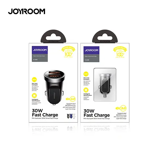 Адаптер автомобильный JOYROOM Mini dual-port Smart car charger C-A09 2USB 5A 30 W - фото 7