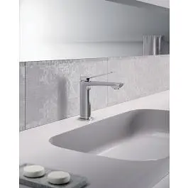 Смеситель для раковины Paffoni Tilt с донным клапаном steel TI075ST, Нержавеющая сталь - фото 2