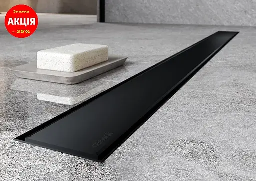 Трап душевой с двухсторонней решеткой Cersanit Tako 80 см Черный (240159) - фото 2