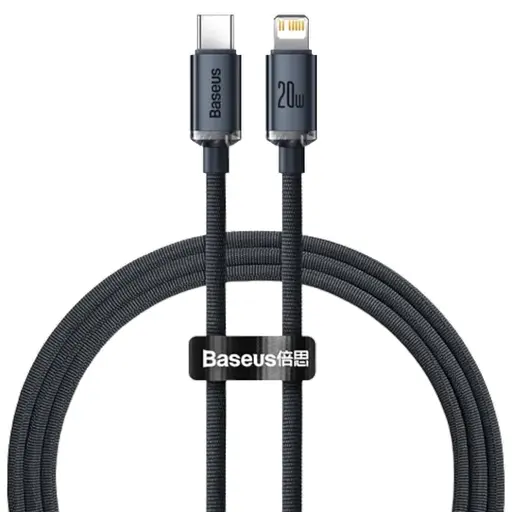 Кабель Baseus Crystal Shine Type-C to Lightning 20W 1.2 метра черный (CAJY000201) - фото 1
