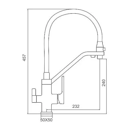 G4317-8 Змішувач для кухні однорич. силікон.гусак під фільтр лат.корп. гайка Ø35 білий Gappo 1/4, Білий - фото 10
