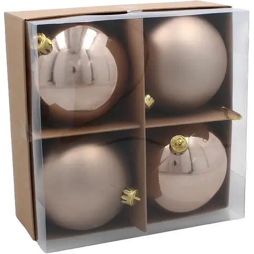 Комплект елочных шариков Chomik пластиковые 10 см шампань 4 шт. (GIF3917)