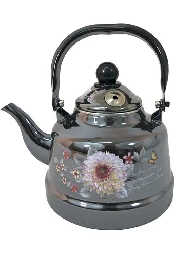 Чайник для плиты Edenberg Цветы EB-3356-Flower-Black 2.5 л черный