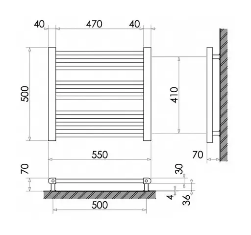 Рушникосушка водяна Heizung WR 10/55 495х550 мм 335 Вт Білий 30412 - фото 2