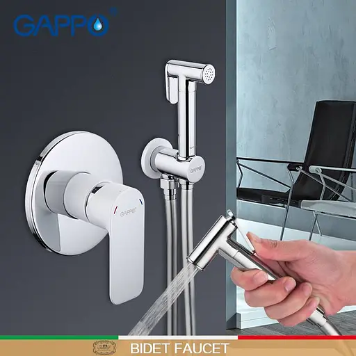 Смеситель для гигиенического душа встроенный белый/хром Gappo Noar 1/8, Белый G7248 - фото 2