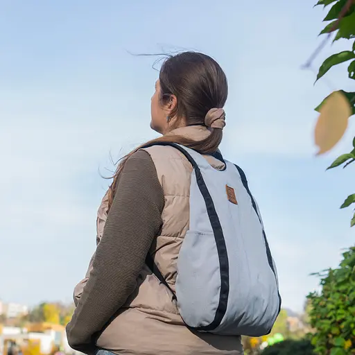 Рюкзак-антивор OOLOO Капля 45х27х14 см, пепельно-серый 602/700 - фото 8